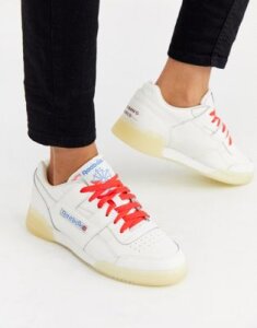 Reebok Workout sneakers in white and chalk
