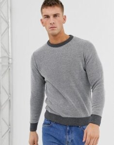 Ringspun ringer knitted sweater-Black