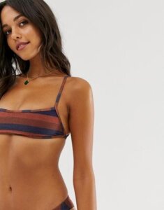 River Island cami bikini top in stripe-Multi