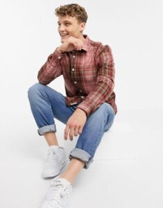 River Island check shirt in rose red