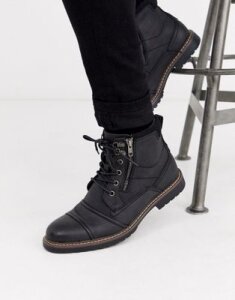 River Island double zip boots in black