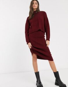 River Island knitted sweater dress in mulberry-Purple