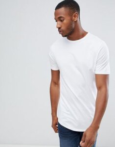 River Island longline t-shirt with curved hem in white