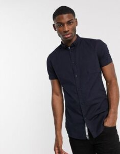 River Island oxford shirt with maison embroidery in navy
