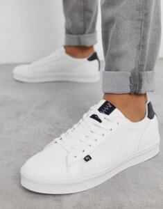 River Island sneakers in white with woven panels