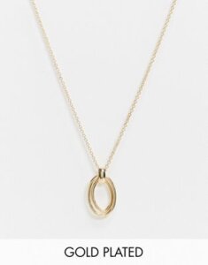 Saint Lola gold plated oval pendant necklace