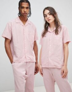 Seeker Short Sleeve Vacation Shirt in Organic Hemp Cotton-Pink