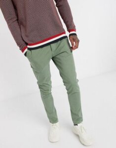 Selected Homme organic cotton skinny fit chino pants in light green