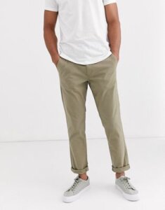 Selected Homme straight fit stretch chinos-Beige