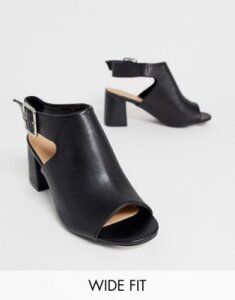 Simply Be wide foot Darcy square toe shoe boot in black