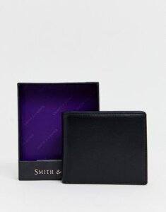 Smith & Canova leather wallet with orange lining-Black