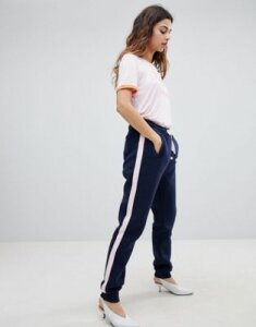 Soaked In Luxury Contrast Trim Jogger-Blue