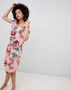 Soaked In Luxury Tropical Print Dress-Multi