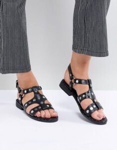Sol Sana Gunther Black Studded Sandals-Tan
