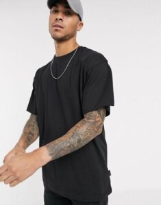 Soul Star organic cotton oversized t-shirt two-piece in black