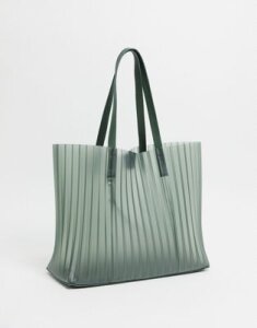 Steve Madden Quin pleated tote in green-Pink