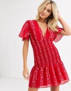 Stevie May gracie embroidered short sleeve mini dress