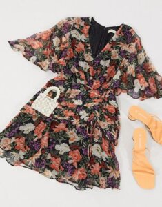 Stevie May serendipity mini dress in dark based floral-Multi
