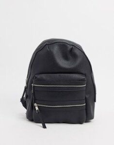 Stradivarius backpack with double zips in black