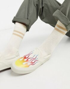 Straye Ventura flames slip on shoe-White