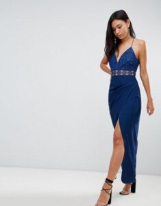 Stylestalker Emilia Wrap Maxi Dress-Navy