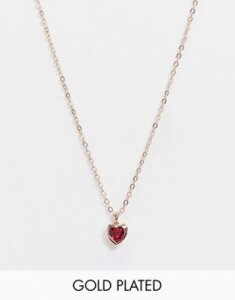 Ted Baker Hannela rose gold pendant necklace with red Swarovski crystal