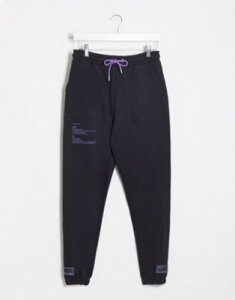 The Couture Club contrast trim cargo pants in black