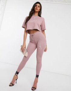 The Couture Club motif legging in pink