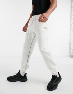 The Couture Club pocket signature sweatpants in off white-Cream