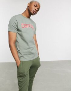 The Couture Club varsity t-shirt in khaki-Green