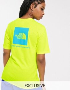 The North Face Boyfriend Red Box t-shirt in yellow Exclusive at ASOS