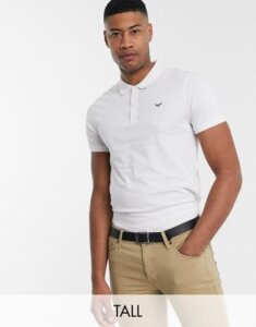 Threadbare Tall basic muscle fit polo shirt in white