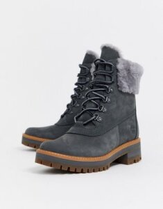 Timberland Courmayeur Valley shearling ankle boots in gray