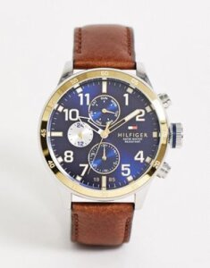 Tommy Hilfiger 1791137 Trent leather watch in brown