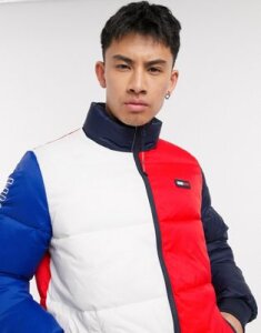 Tommy Hilfiger axel colorblock jacket in white/navy/red