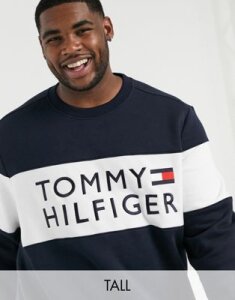 Tommy Hilfiger Big & Tall stellar crew sweatshirt in navy