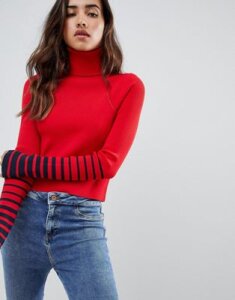 Tommy Hilfiger Gigi Hadid crop roll neck sweater-Red