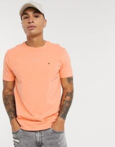 Tommy Hilfiger small chest logo t-shirt in orange