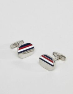 Tommy Hilfiger striped cufflinks-White