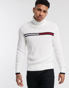 Tommy Hilfiger trent turtleneck knitted sweater in white
