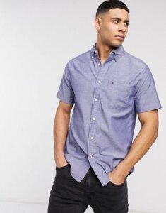 Tommy Hilfiger wainwright solid long sleeve shirt in blue