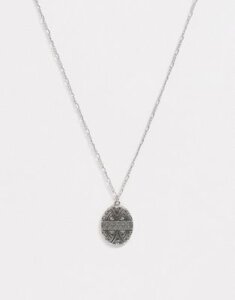 Topman neck chain with circle pendant in silver