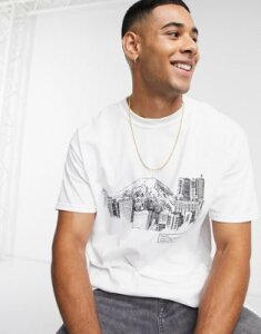 Topman t-shirt with city sketch print in white