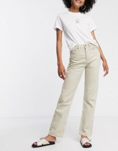 Topshop dad jeans in off white-Beige