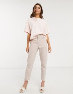 Topshop IDOL mom jeans in washed pink