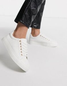 Topshop lace up sneakers in white
