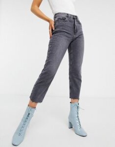Topshop straight leg jeans in smoke gray