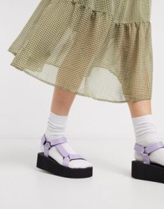 Truffle Collection sporty flatform sandal in lilac-Purple