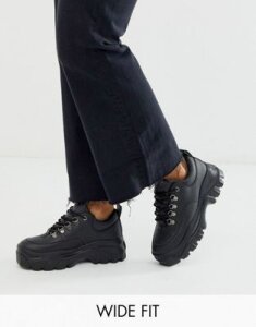 Truffle Collection wide fit chunky sneakers-Black