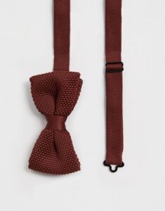 Twisted Tailor knitted bow tie in brown